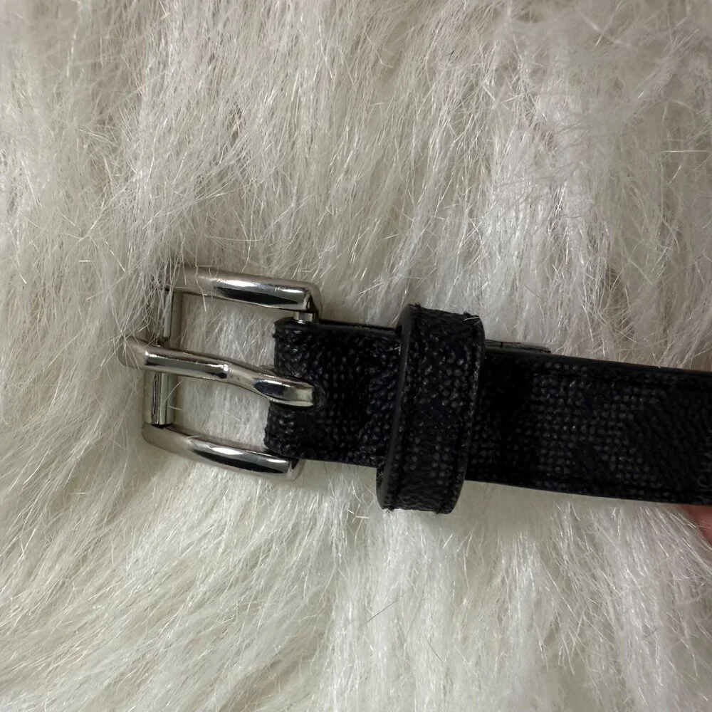 MICHAEL KORS Black Womens Mk Signature Logo Monogram Belt Medium Casual Wear